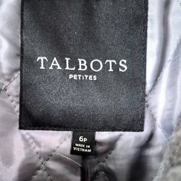 TALBOTS Petites Women's Grey Wool‎ Blend Toggle Coat Size 6P - Picture 3 of 8